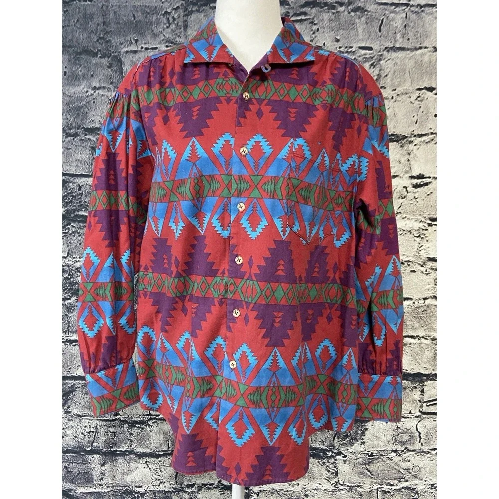 Vintage‎ Country Shop Marshall Fields Womens Shirt 10 Southwest Aztec Retro Boho